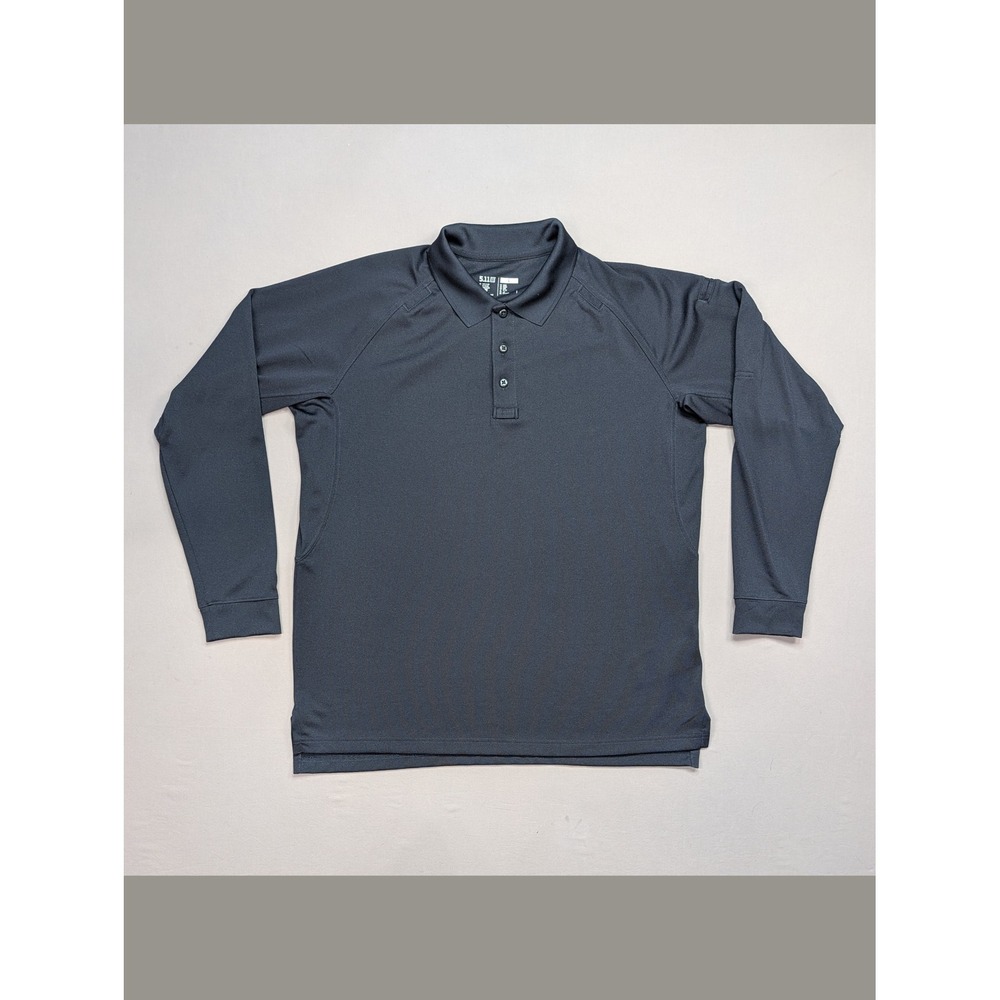 5.11 Tactical Long Sleeve Polo Shirt Navy Large Utility Pocket